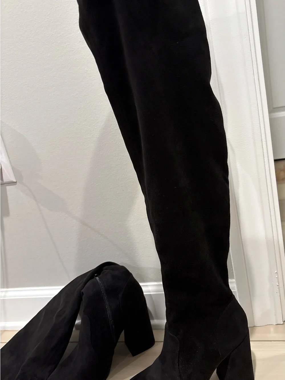 Jessica Simpson Black Over-the-Knee Suede-Look Boots